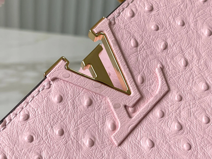 CAPUCCINES TRILOGY CHAIN 3-IN-1 PINK OSTHRICH PEARL