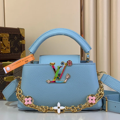 CAPUCINE EAST WEST MINI BLUE