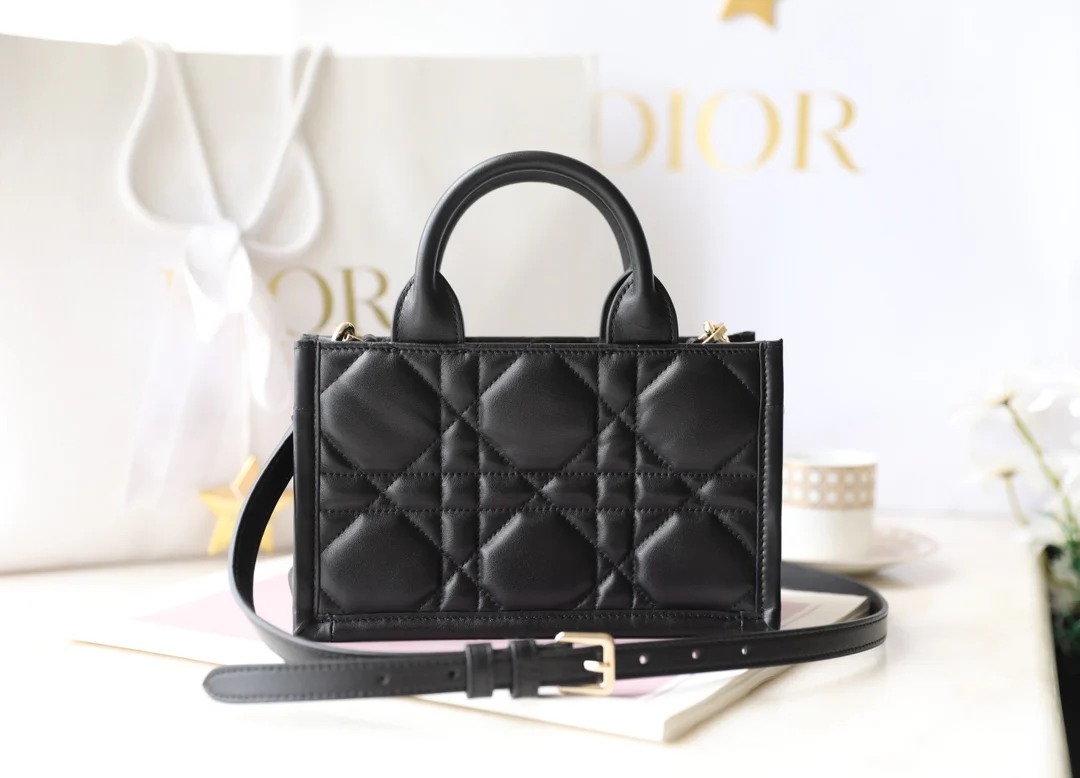 MINI BOOK STYLE HANDBAG- BLACK LEATHER (21.5CM)
