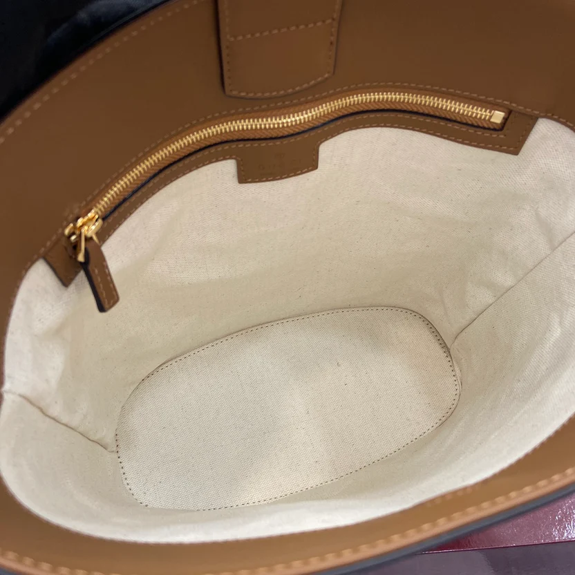 BUCKET BAG BROWN LEATHER