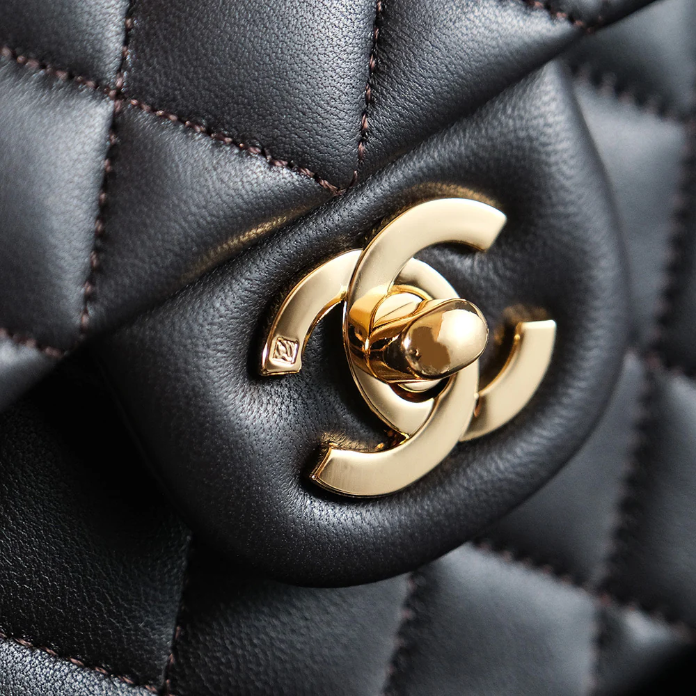 CLASSIC DOUBLE FLAP BAG- BLACK (20CM/25CM)