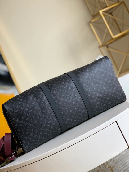 MODERN MONOGRAM GRAPHITE TRAVEL DUFFEL WITH MULTI-TONE ACCENTS