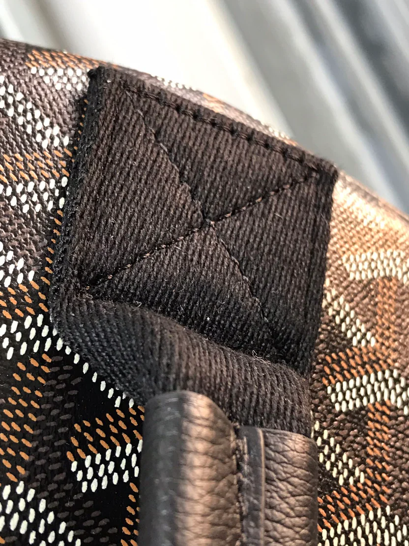 MIDNIGHT GRAPHITE CHEVRON BARREL DUFFEL WITH JET BLACK LEATHER ACCENTS