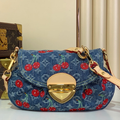 SHOULDER BAG MONOGRAM DENIM CERISE
