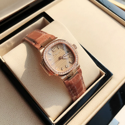 ROSE GOLD DIAMOND BEZEL WATCH 36 MM – ELEGANCIA ATEMPORAL