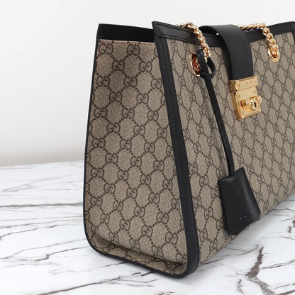 PREMIUM STITCHED LUXURY TOTE WITH GOLD HARDWARE