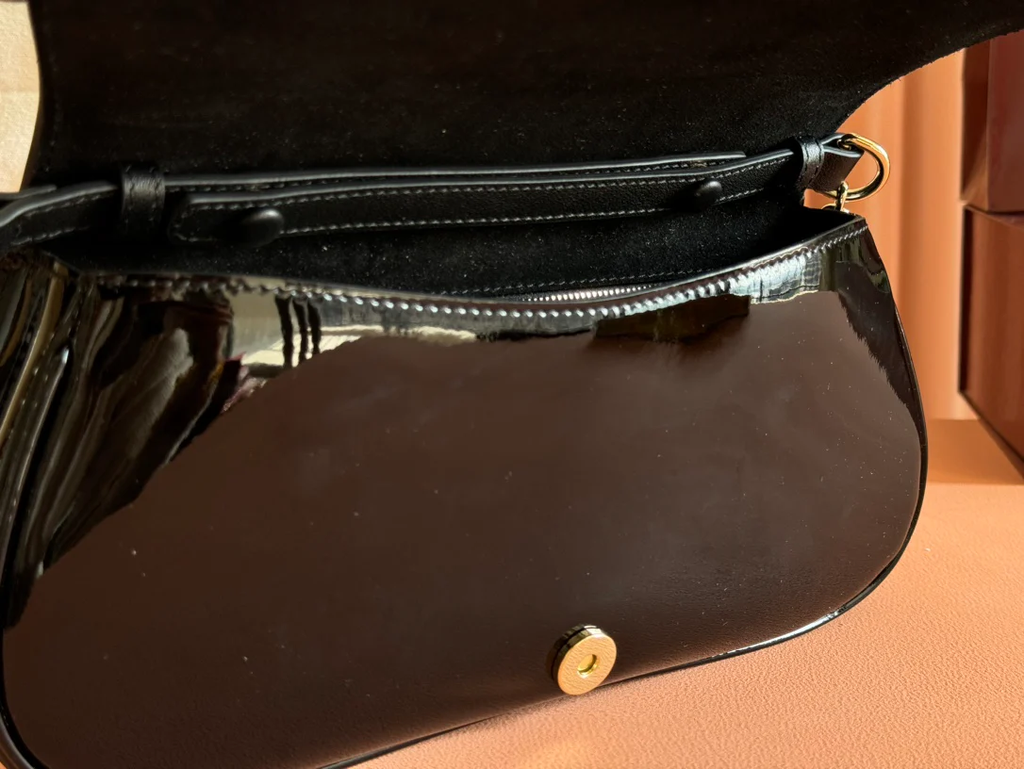 BLONDIE SMALL SHOULDER BAG BLACK PATENT LEATHER