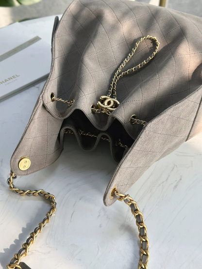 FROSTED SUDE HOBO BUCKET BAG