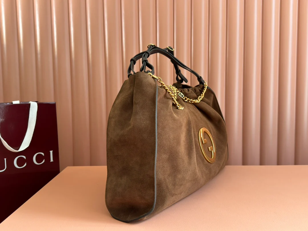 BLONDIE LARGE TOTE BAG BROWN SUDE