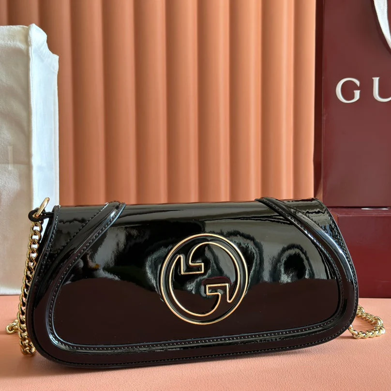 BLONDIE SMALL SHOULDER BAG BLACK PATENT LEATHER