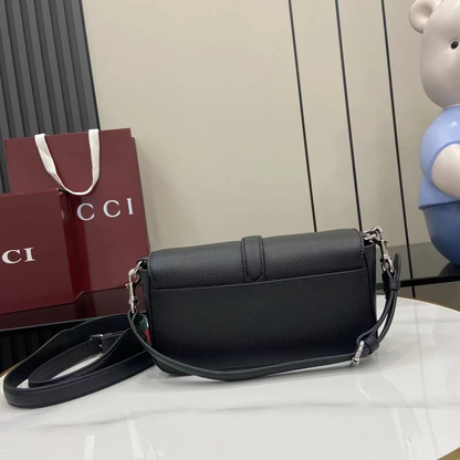 CROSSBODY BAG ANCORA BLACK LEATHER