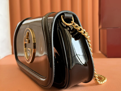 BLONDIE SMALL SHOULDER BAG BLACK PATENT LEATHER