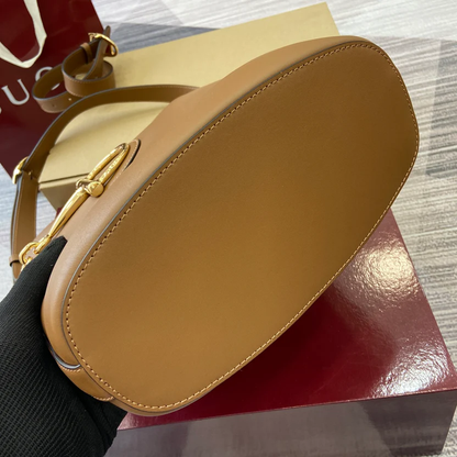 BUCKET BAG BROWN LEATHER