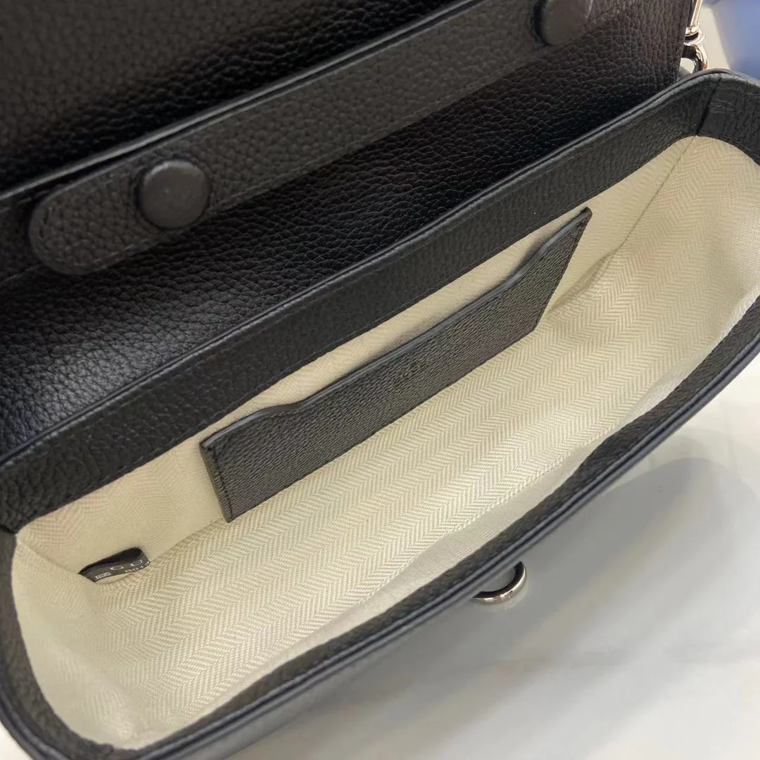 CROSSBODY BAG ANCORA BLACK LEATHER