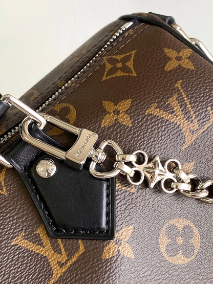 ICONIC MONOGRAM DOCTOR BAG WITH ORNAMENTAL SILVER CHAIN