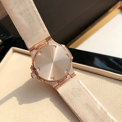 ROSE GOLD DIAMOND BEZEL WATCH 36 MM – ELEGANCIA ATEMPORAL