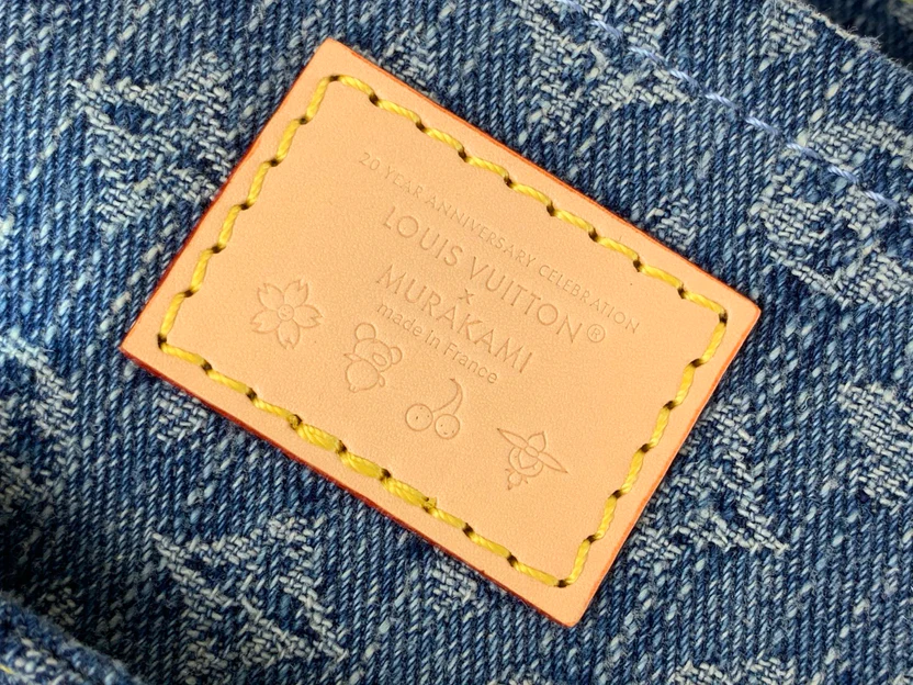 SHOULDER BAG MONOGRAM DENIM CERISE
