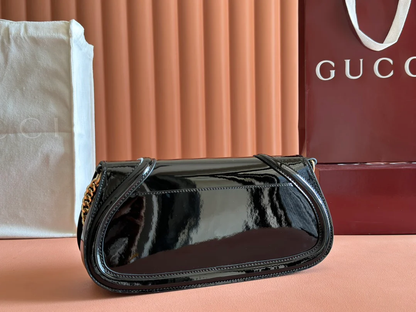 BLONDIE SMALL SHOULDER BAG BLACK PATENT LEATHER