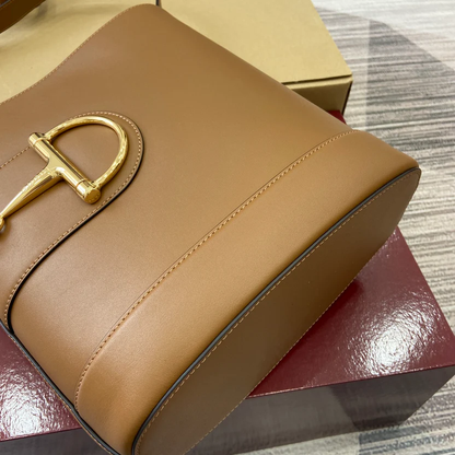BUCKET BAG BROWN LEATHER