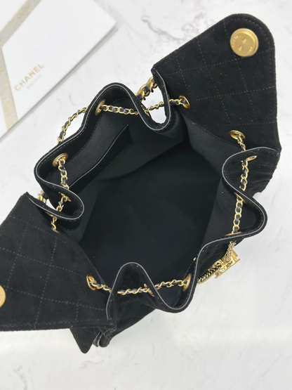 FROSTED SUDE HOBO BUCKET BAG