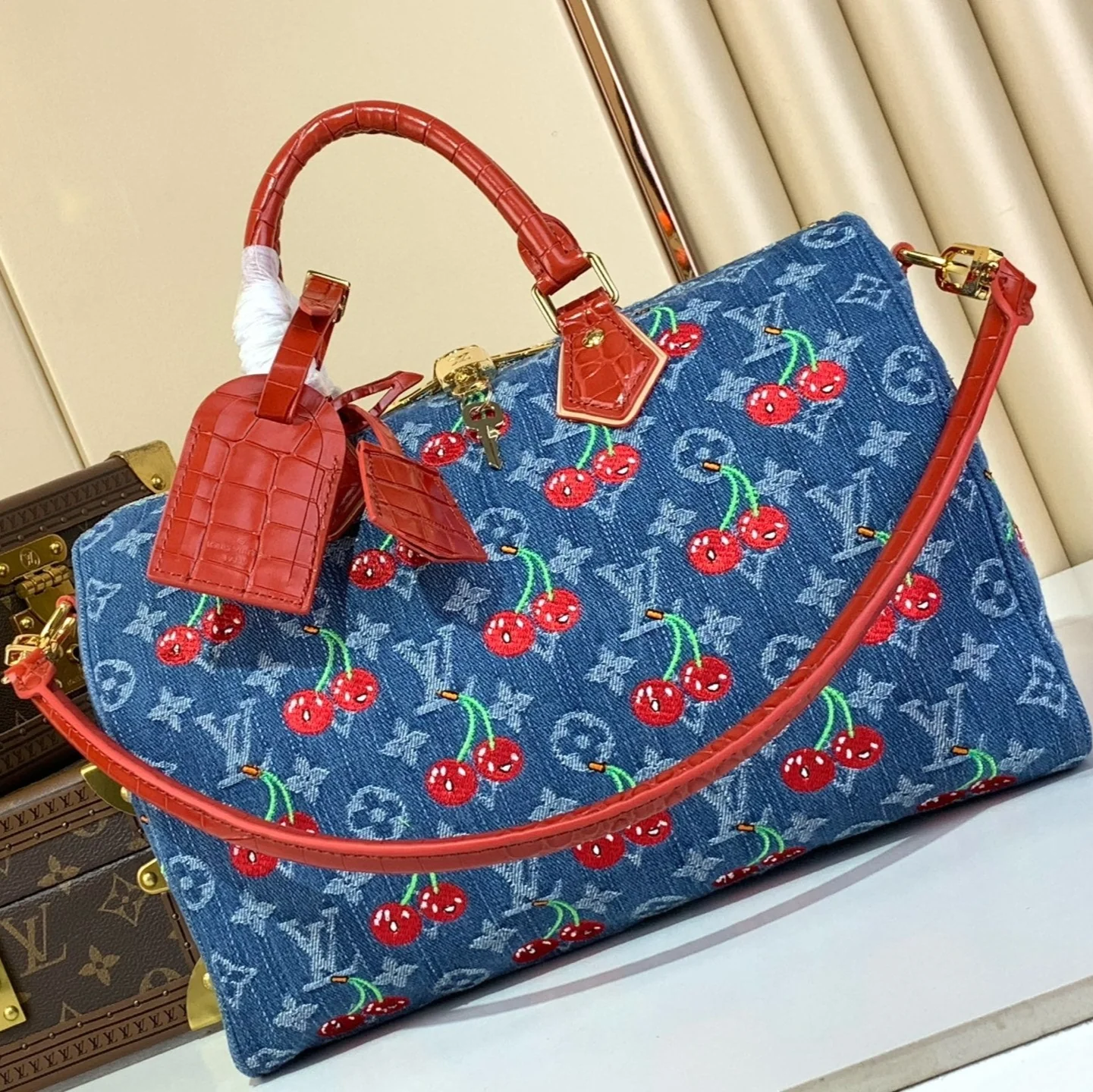 MONOGRAM DENIM CERISE
