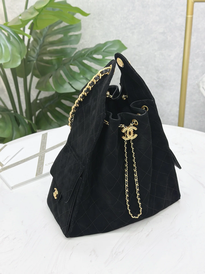 FROSTED SUDE HOBO BUCKET BAG