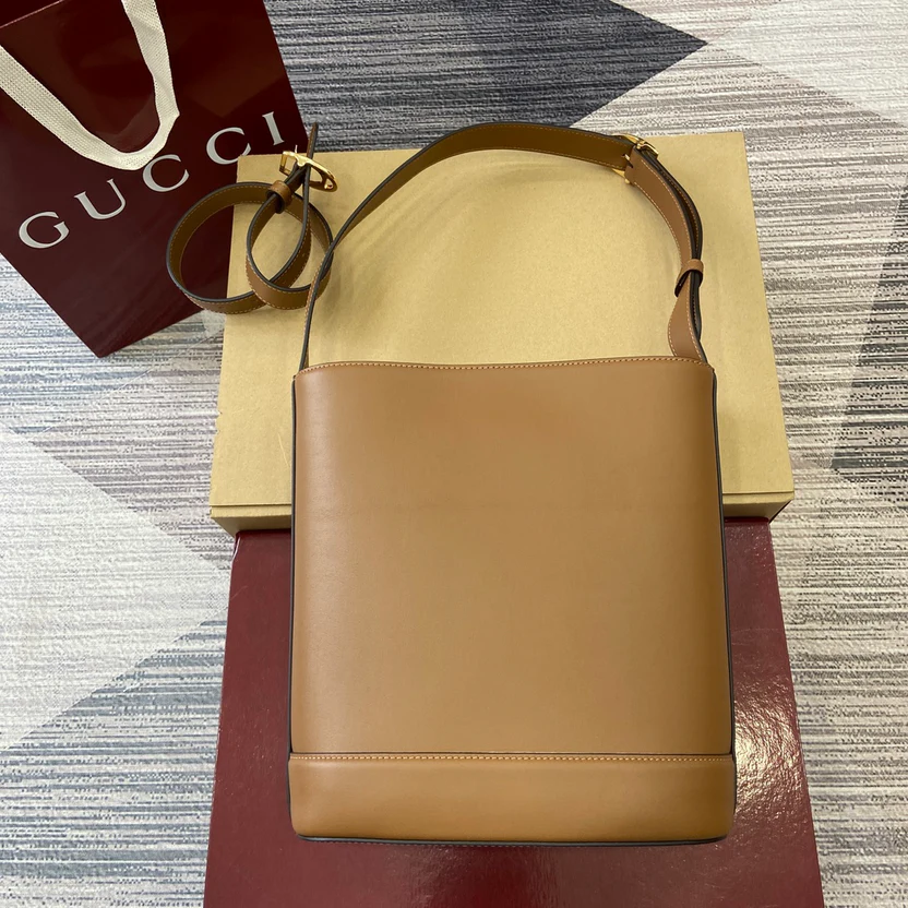 BUCKET BAG BROWN LEATHER