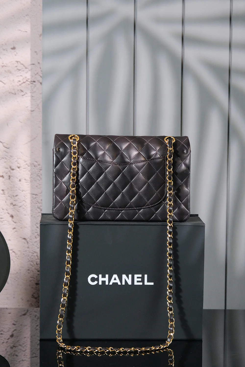 CLASSIC DOUBLE FLAP BAG- BLACK (20CM/25CM)