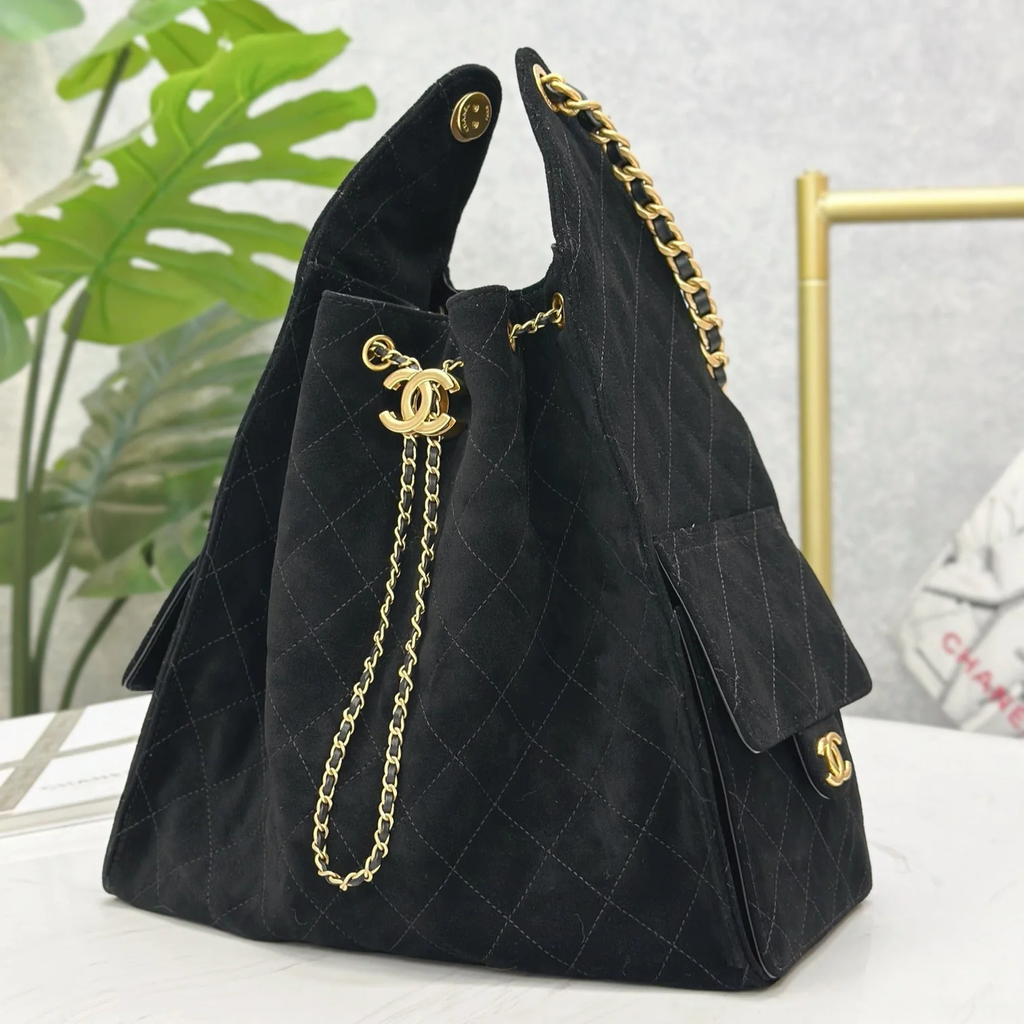 FROSTED SUDE HOBO BUCKET BAG