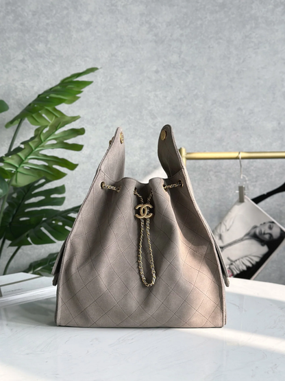 FROSTED SUDE HOBO BUCKET BAG
