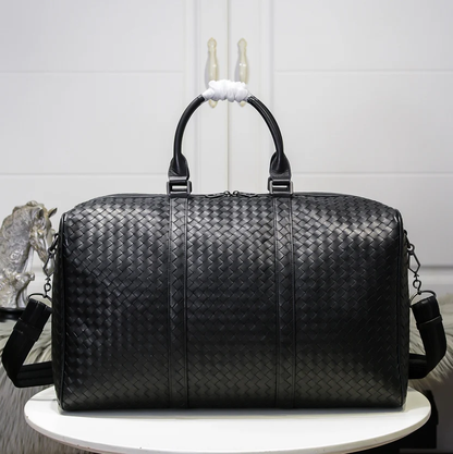 PREMIUM MATTE EBONY TRAVEL DUFFEL WITH ARTISAN TEXTURE
