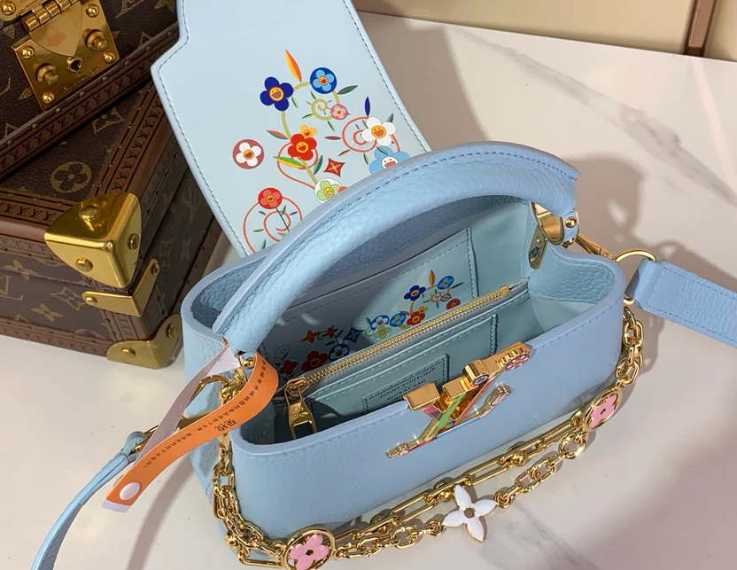 CAPUCINE EAST WEST MINI BLUE