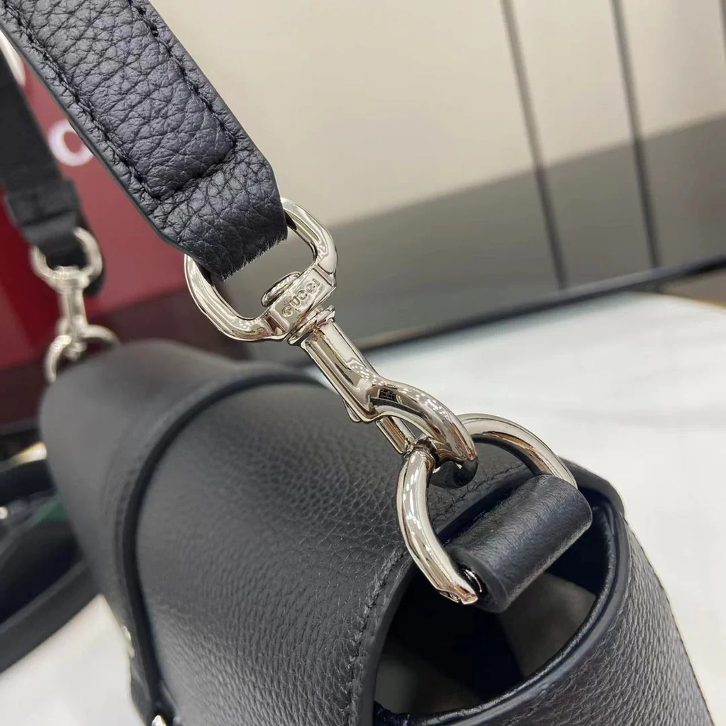 CROSSBODY BAG ANCORA BLACK LEATHER