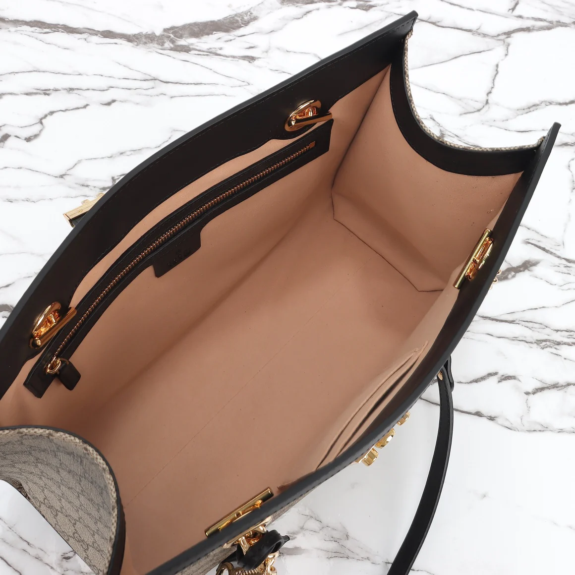 PREMIUM STITCHED LUXURY TOTE WITH GOLD HARDWARE