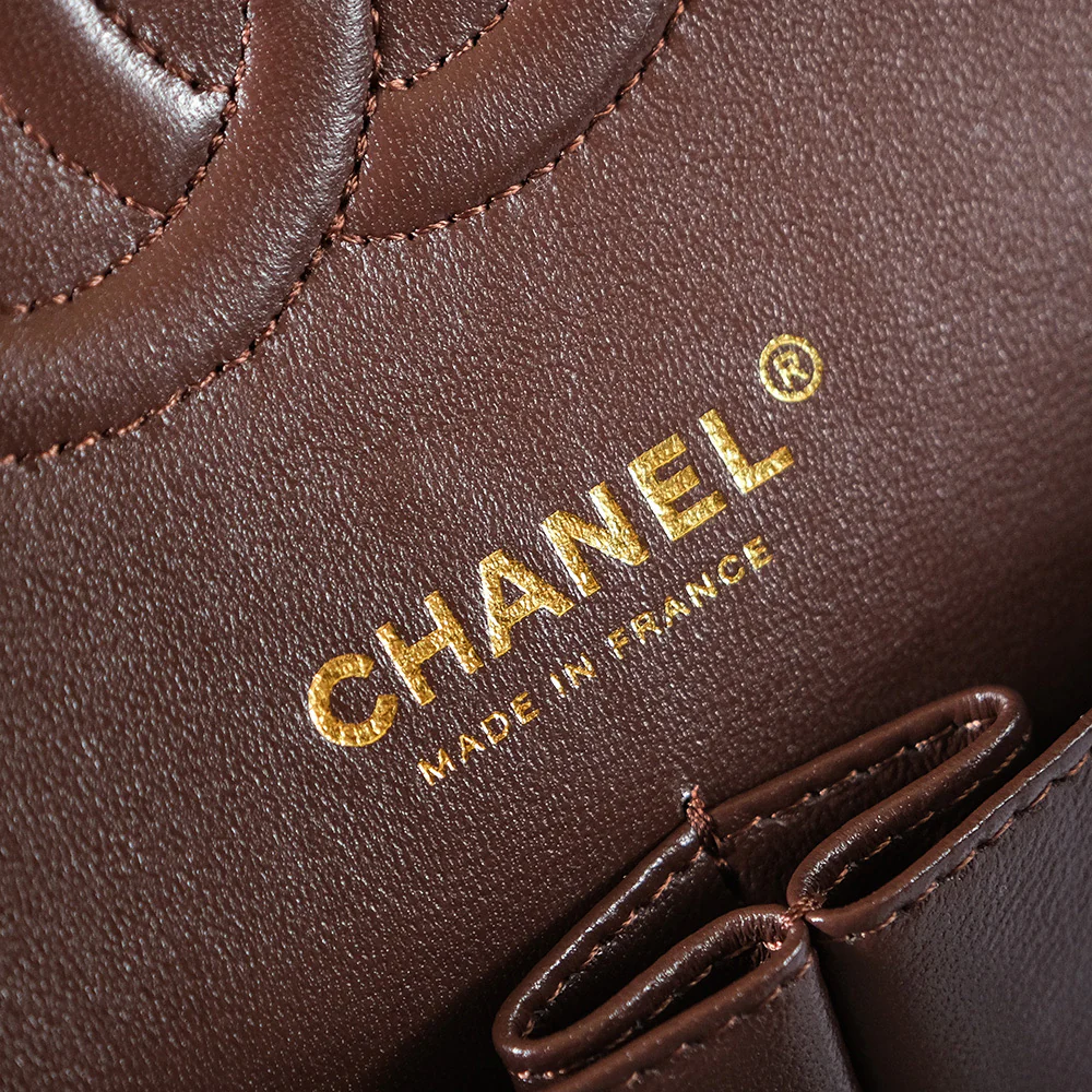CLASSIC DOUBLE FLAP BAG- COFFEE BROWN (20CM/25CM)